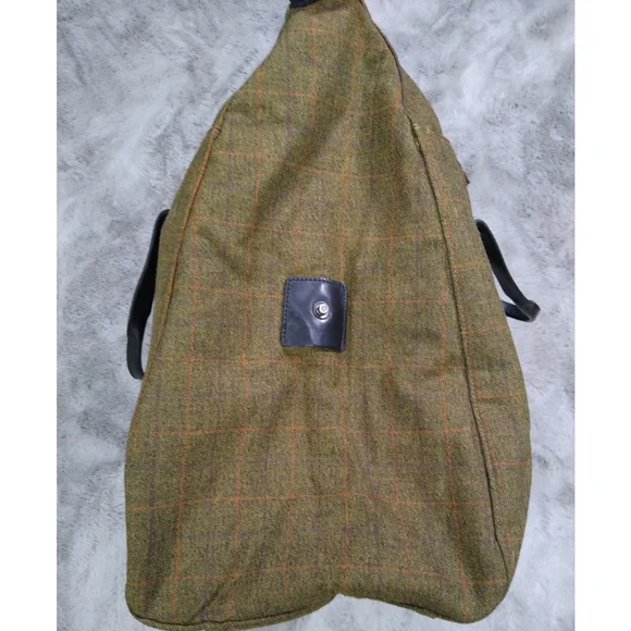 Jack Spade XL Tweed Tartan Olive Travel Overnight Bag - Picture 7 of 11